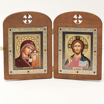 Складень (ERM) 11x13 деревянный АРКА со вставкой металл №5