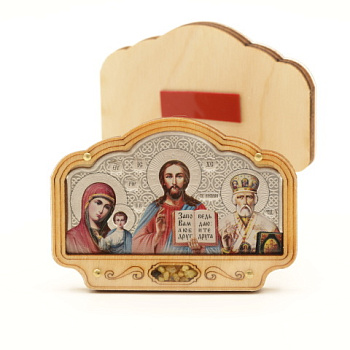 Авто ИКОНА (ERM) ТРИПТИХ 8х5,5см, СЕРЕБРО