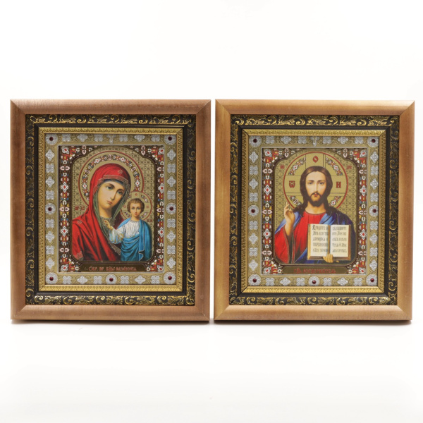 КИОТЫ 15х18 ДЕРЕВО, Вставка металл, ЗОЛОТОЙ багет, ПАРА №5