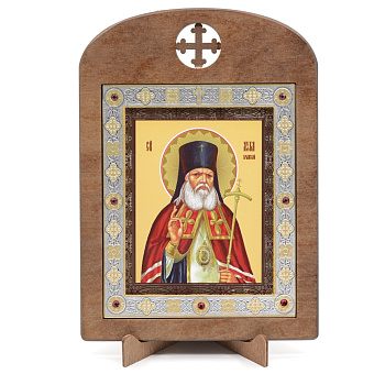 Икона 11x13 (ERM) деревянная, вставка металл, Лука Крымский