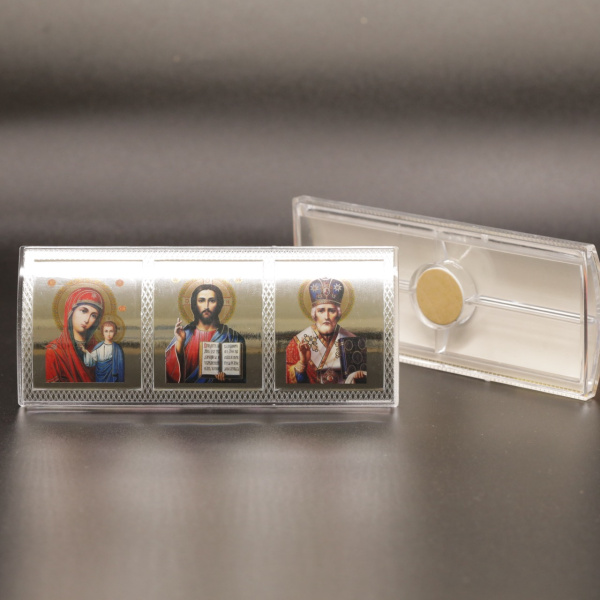 Икона Автомобильная Стекло 12x5, Софрино, СЕРЕБРО