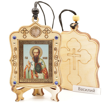 Авто икона (ERM) с подставкой 4х3,5см, Василий