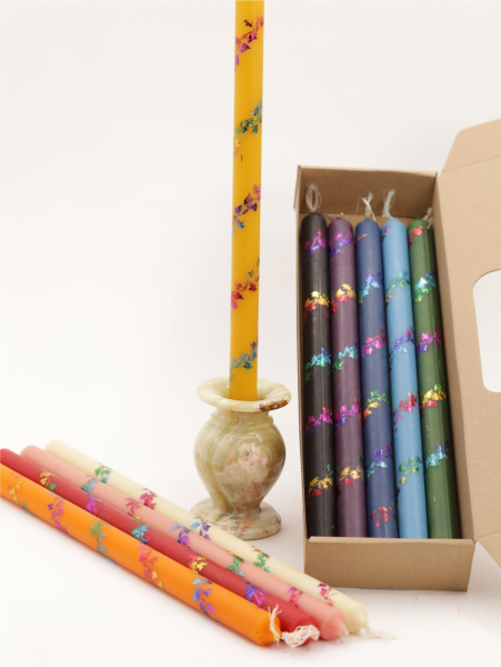 Свечи праздничные №4 (уп 10шт), РАЗНОЦВЕТНЫЕ 10 цветов (Радужная лоза) (4)