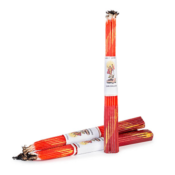 Свечи Иерусалимские Тонкие (26см, 0,75ч, 33шт), КРАСНЫЕ