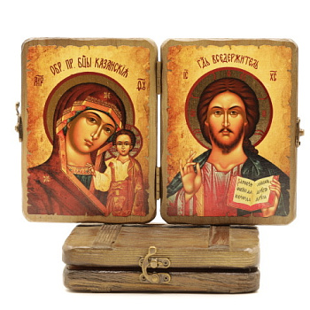 Складень (ERM) 13x17 деревянный под старину №4