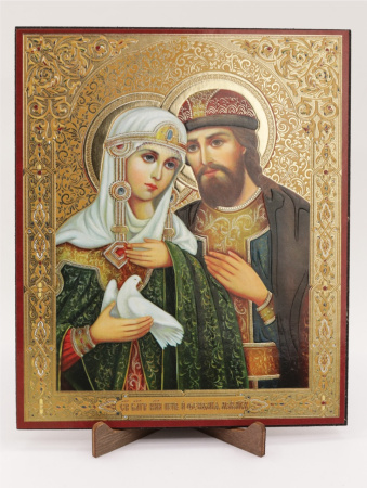 Икона на оргалите 15x18 (тисн), 006 Петр и Феврония (2)