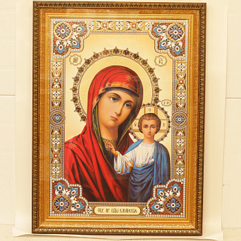 КИОТ 50x70 (VAN) ПЛАСТИК БРОНЗА, ЗОЛОТОЙ Широкий багет, Казанская