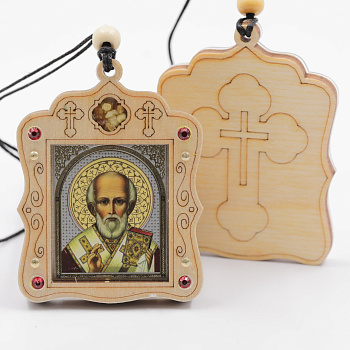 Авто ПОДВЕСКА (ERM) икона 4х3,5см, Николай Чудотворец