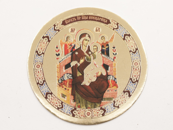 Икона круг D5см, Всецарица Богородица