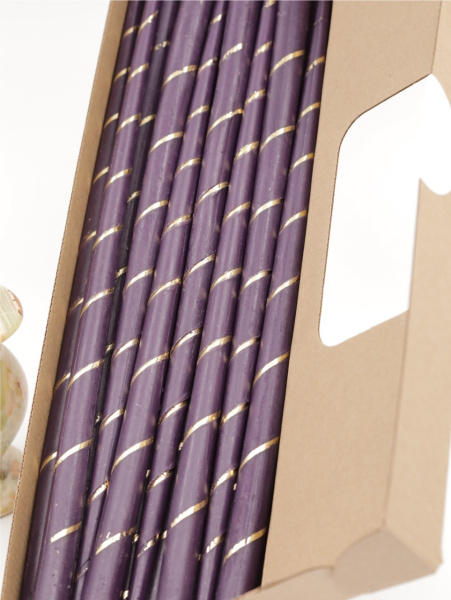 Свечи золоченые конусные №55, СПИРАЛЬ (Золото), ФИОЛЕТОВЫЕ (24шт) (2)