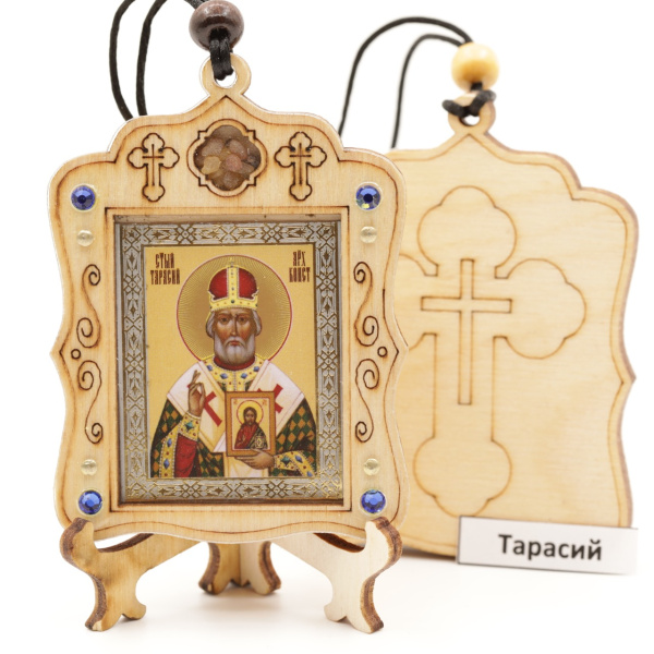 Авто икона (ERM) с подставкой 4х3,5см, Тарасий