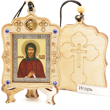 Авто икона (ERM) с подставкой 4х3,5см, Игорь