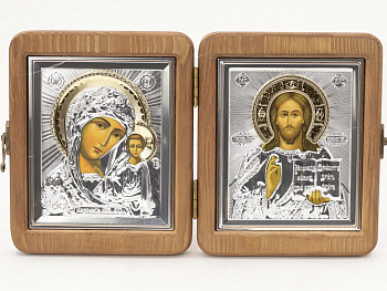 Складень (ERM) 11x13 деревянный, РИЗА, гравировка купола