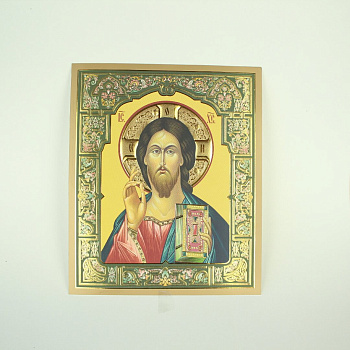 Лик полигр. 15х18, 003 Зеленый тон, Спаситель (Золото, Конгрев, УФ-лак)