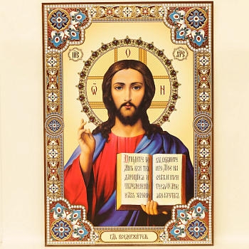 Лик полигр. 50х70, Спаситель (Золото, Конгрев, УФ-лак)