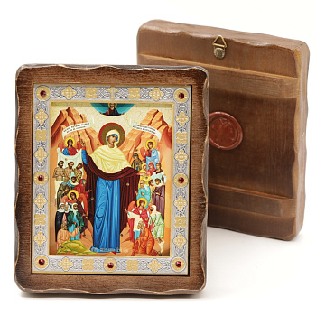 Икона 11х13 (ERM) деревянная под старину ВИЗАНТИКОС, Всех скорбящих радость