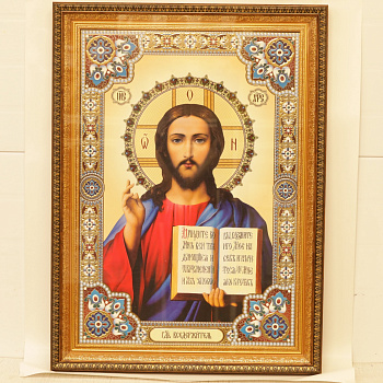 КИОТ 50x70 (VAN) ПЛАСТИК БРОНЗА, ЗОЛОТОЙ Широкий багет, Спаситель