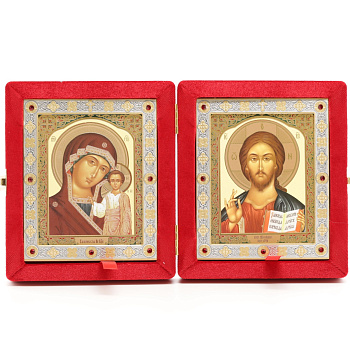 Складень (ERM) 11х13  бархат Вставка металл со стразами, КРАСНЫЙ №9