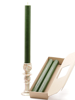 Свечи-столбики, 3шт в коробочке (35см, D35, 15ч), ЗЕЛЕНЫЕ