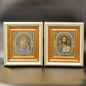 КИОТЫ 15x18 (VAN) ПЛАСТИК БЕЛЫЙ, ЗОЛОТОЙ Широкий багет, ПАРА №10