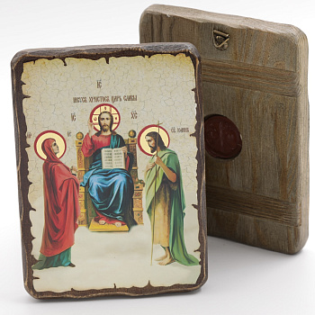 Икона 13x17 (ERM) деревянная под старину, Царь Славы