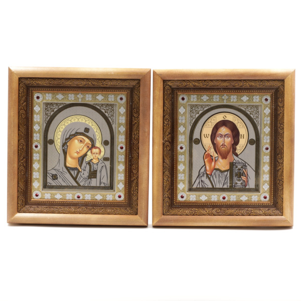 КИОТЫ 15х18 ДЕРЕВО, Вставка металл, ЗОЛОТОЙ багет, ПАРА №4