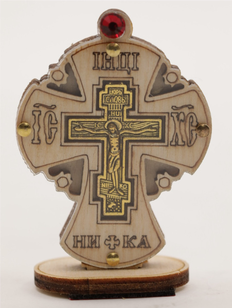 Авто ПОДВЕСКА (ERM) малая КРЕСТ фигурный, 5х3,5см, ЗОЛОТО