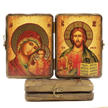 Складень (ERM) 13x17 деревянный под старину №2