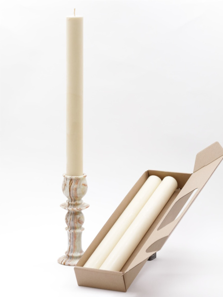 Свечи-столбики, 3шт в коробочке (35см, D35, 15ч), БЕЛЫЕ