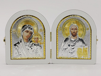 Складень (ERM) 11x14, ВЕНГЕ АРКА, Спаситель - Казанская (РИЗА)