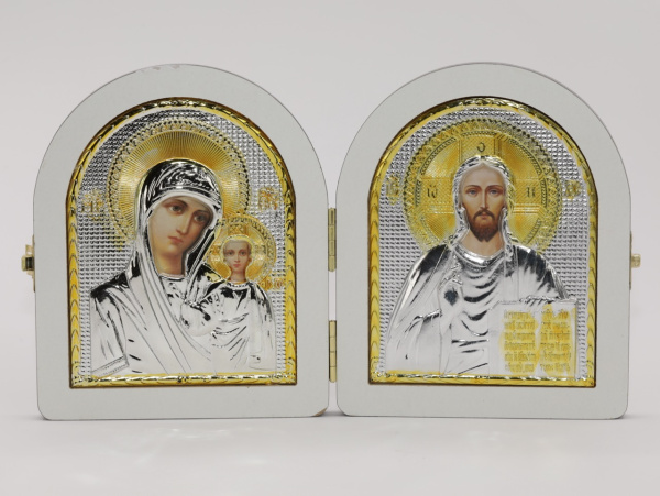 Складень (ERM) 11x14, ВЕНГЕ АРКА, Спаситель - Казанская (РИЗА)