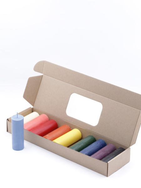 Набор из 10 формовых пеньковых свечей (10см, D35, 5ч), 10 ЦВЕТОВ