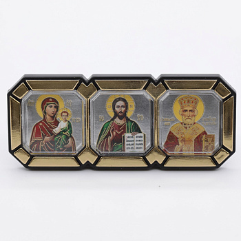 Икона Автомобильная Золото пластик 4x9, Ромб