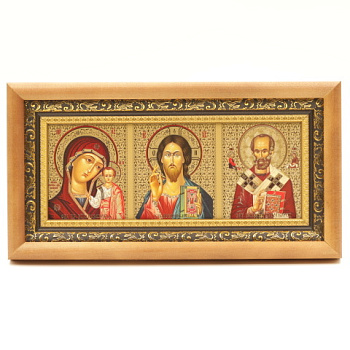 КИОТ 30х12 (ERM) ДЕРЕВО ЗОЛОТОЙ багет, Триптих (визант)