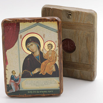 Икона 13x17 (ERM) деревянная под старину, Нечаянная радость