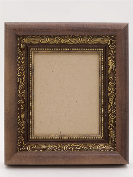 КИОТ под лик 11х13,5см (ERM) ТЕМНОЕ дерево, ЗОЛОТОЙ багет