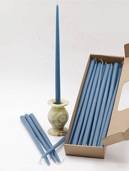 Свеча формовая интерьерная D15 (35см, 8ч), ГОЛУБАЯ