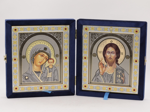 Складень (ERM) 15х18  бархат Вставка металл, СИНИЙ №4