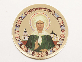 Икона круг D5см, Матрона Московская