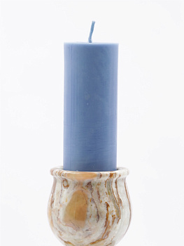Свеча формовая пеньковая (10см, D35, 5ч), ГОЛУБАЯ