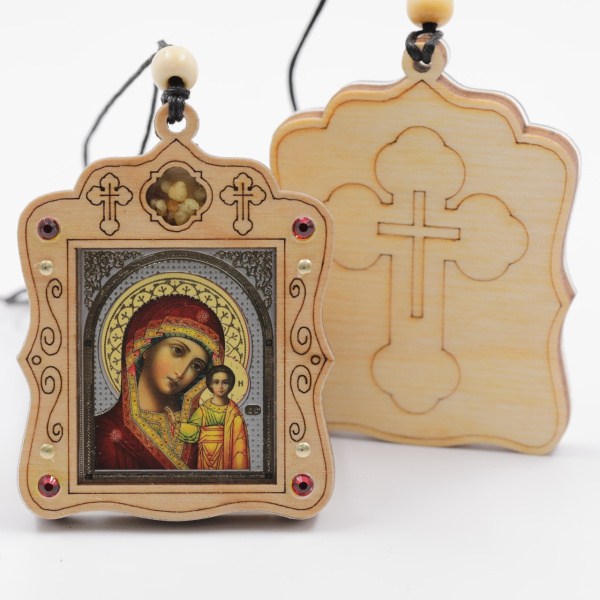 Авто икона (ERM) 4х3,5см, Казанская