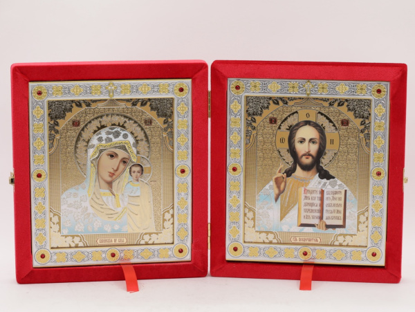 Складень (ERM) 15х18  бархат Вставка металл, КРАСНЫЙ №14