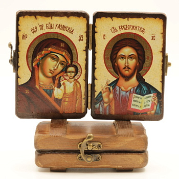 Складень (ERM) 8x12 деревянный под старину №4