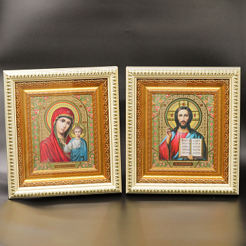 КИОТЫ 15x18 (VAN) ПЛАСТИК БЕЛЫЙ, ЗОЛОТОЙ Широкий багет, ПАРА №14