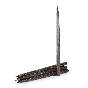 Свечи с травами конусные №50, ЧЕРНЫЕ (Полынь и Крапива)