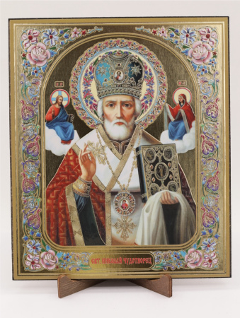 Икона на оргалите 15x18 (тисн), 001 Николай Чудотворец (2)