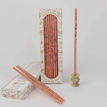 Свечи праздничные №40 (уп 40шт), РОЗОВЫЕ (Золотая лоза)