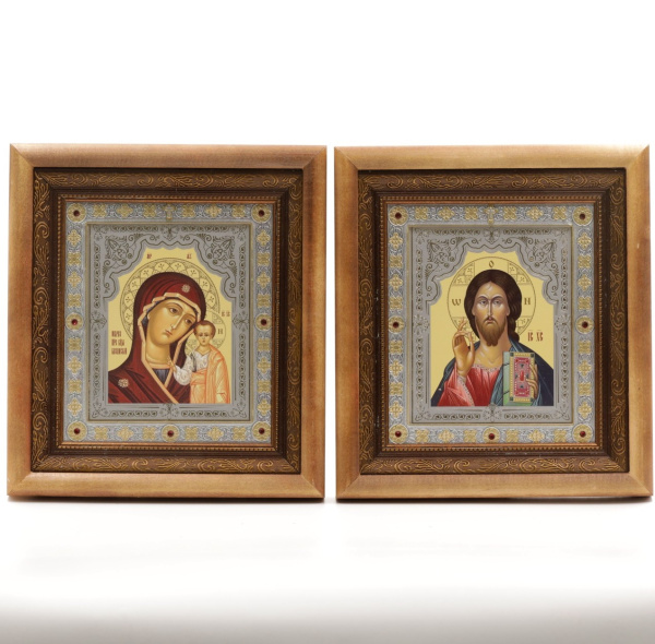 КИОТЫ 15х18 ДЕРЕВО, Вставка металл, ЗОЛОТОЙ багет, ПАРА №1