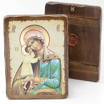 Икона 17x23 (ERM) деревянная под старину, Взыскание погибших