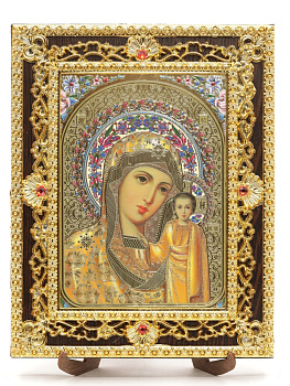 Икона 17x22 (ERM) на планшете, ЗОЛОТОЙ АЖУР, Казанская №2